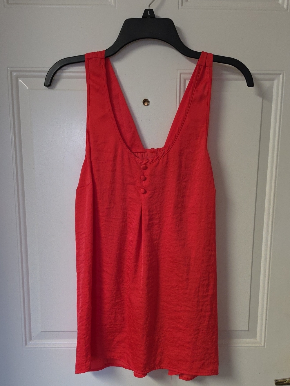 Candie's Bright Red Scoop Neck Tank with Button Accents
